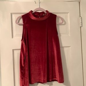 women’s LOFT velvet top,,beautiful burgundy red